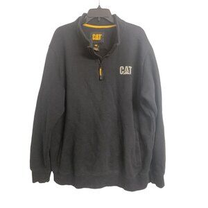 CAT Caterpillar Quarter Zip Canyon Sweatshirt Size XL Black